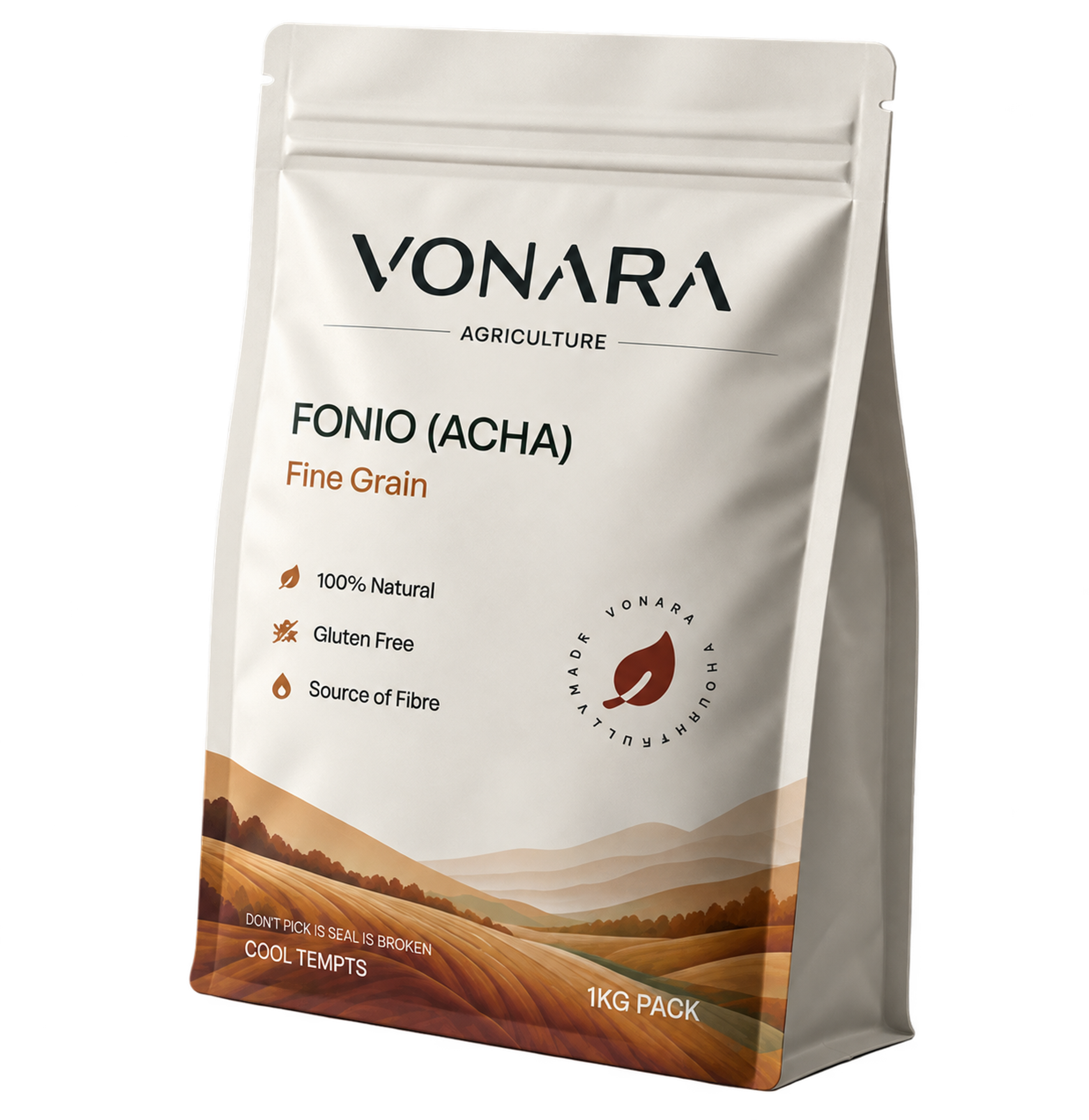Cream Vonara Agriculture fonio pouch