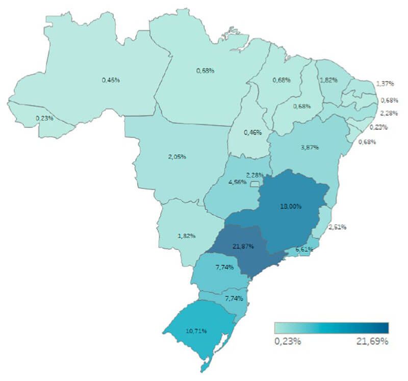 Energia Solar no Brasil - Localização das Sedes das Empresas de Energia Solar