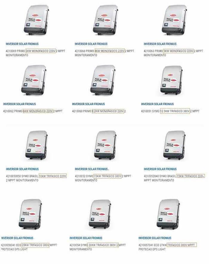 Quando Usar Transformadores em Sistemas de Energia Solar - Modelos de Inversores Fronius com Diferentes Tensões de Saída