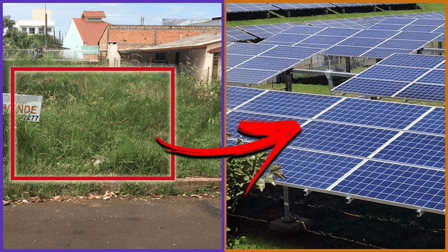 Instalamos Energia Solar em um Terreno Vazio Instalamos Energia Solar em um Terreno Vazio