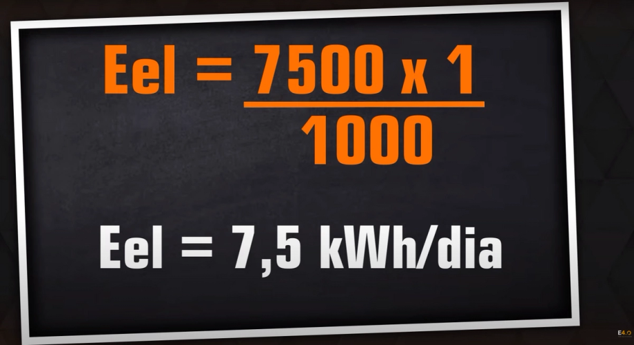 Cálculo do consumo diário de um chuveiro elétrico de 7.500W