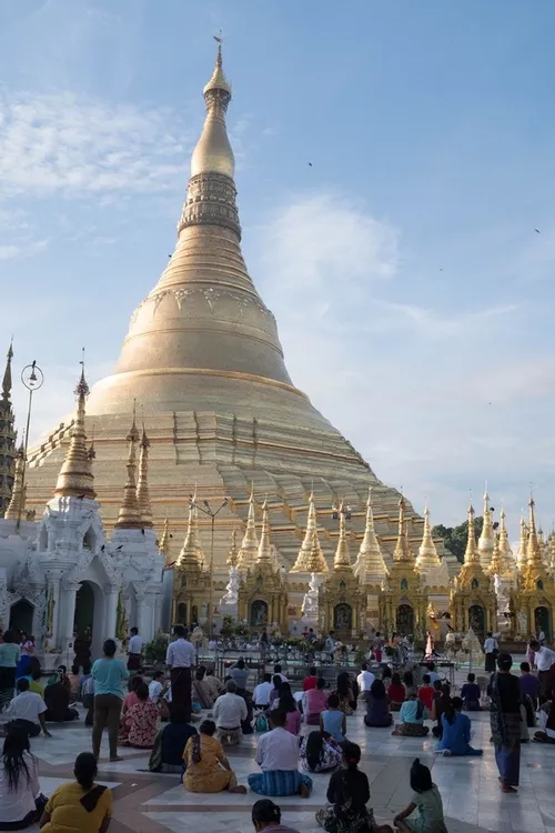 Praying at the Shwedagon Pagoda
