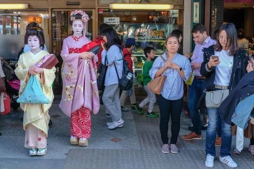 Geishas in Gion Kyoto's Geisha district