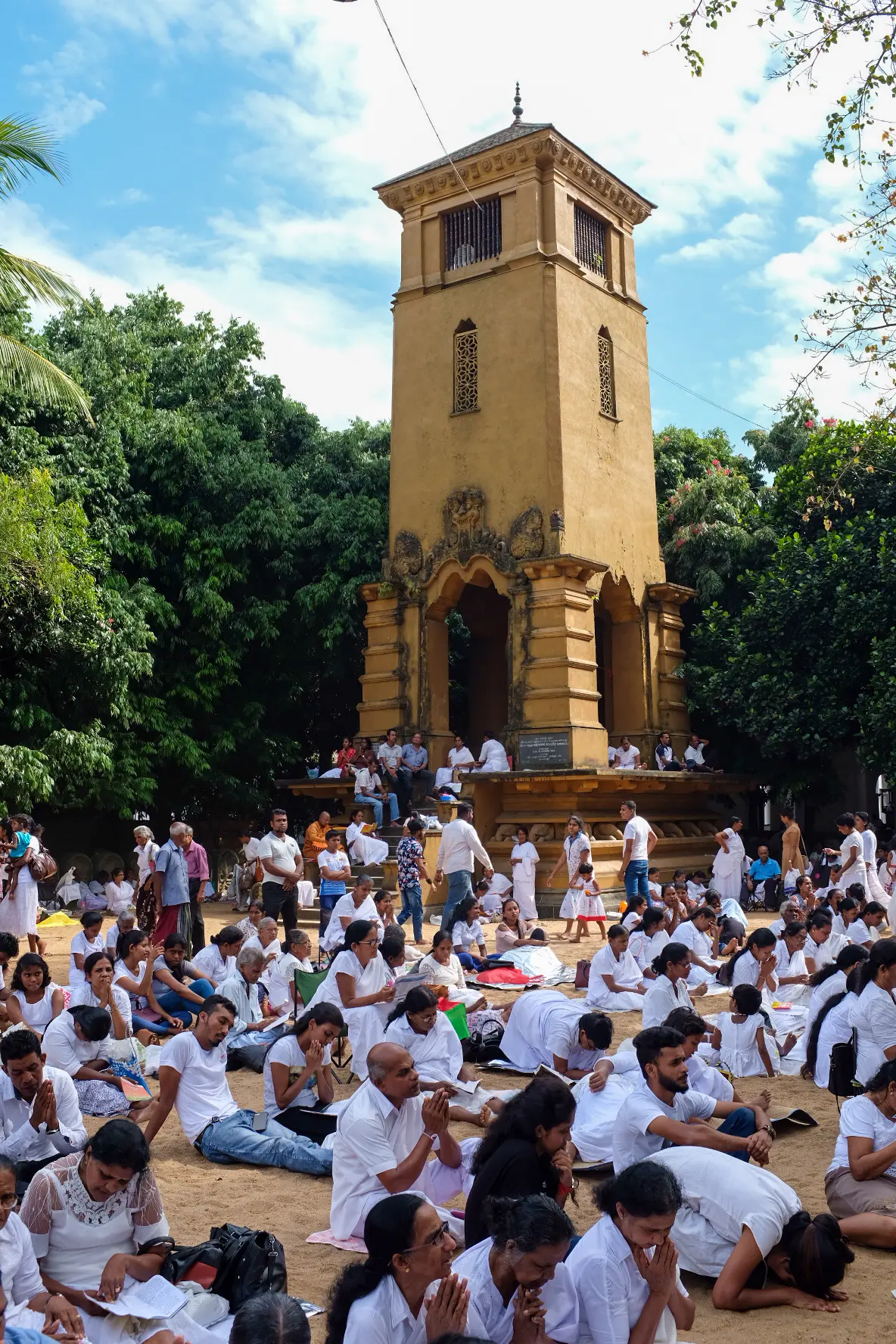 At a Buddhist religious ceremony somewhere near Colombo