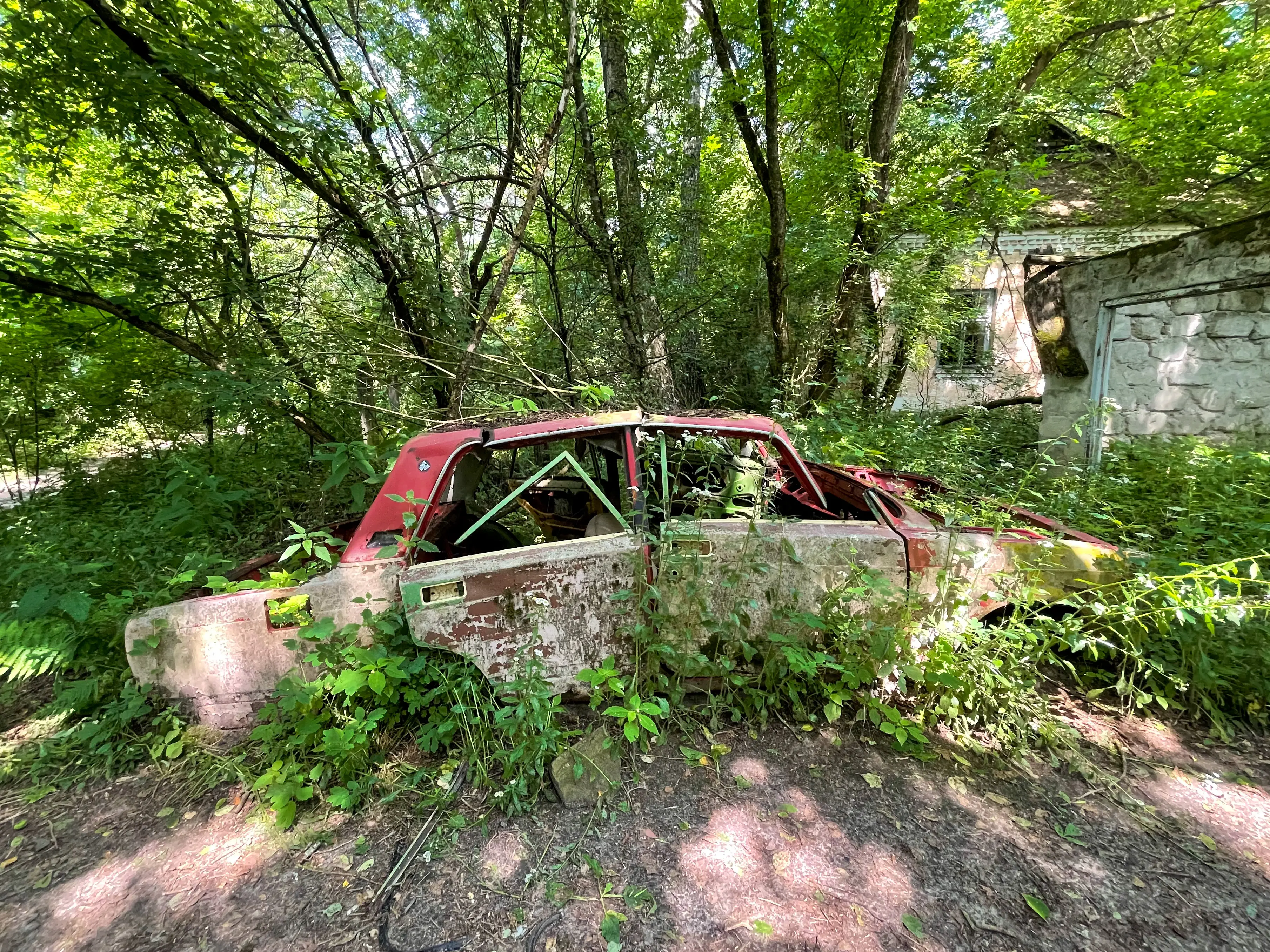 Old car in Prypyat, Ukraine