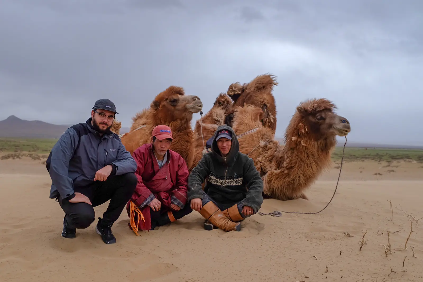 Chilling with the locals in the Mini Gobi