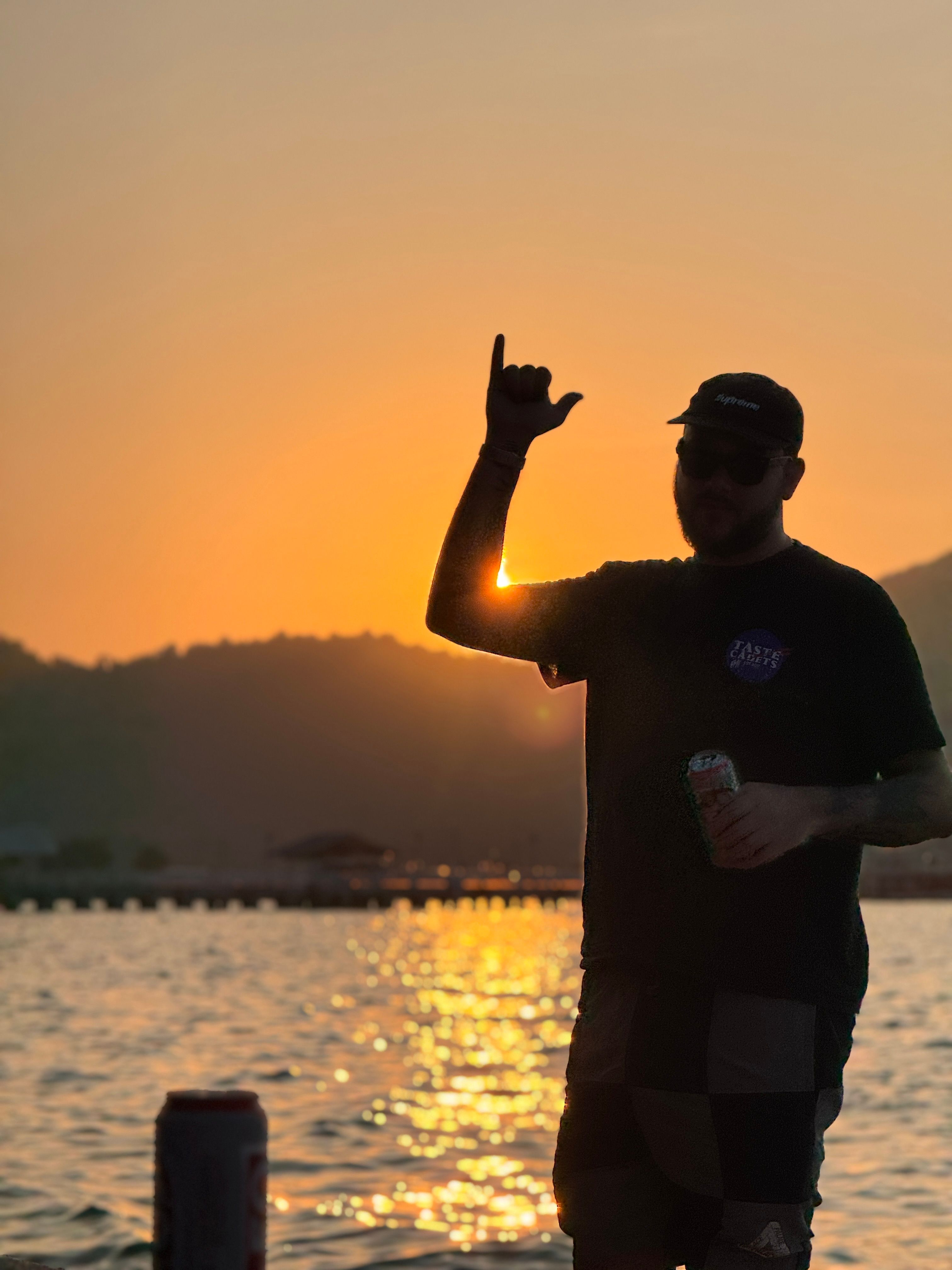 Beach beers at sunset