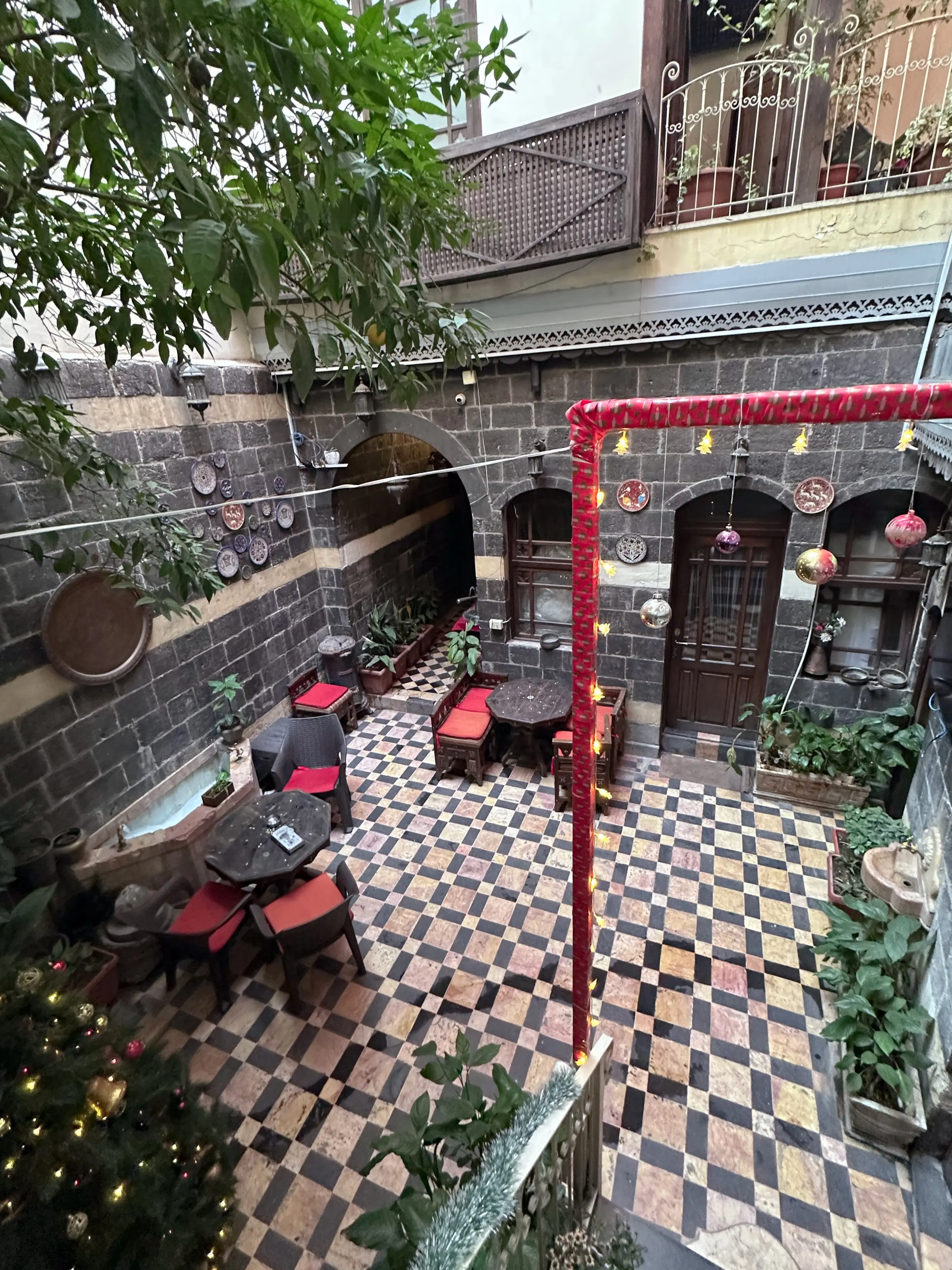 Hotel courtyard in Damascus