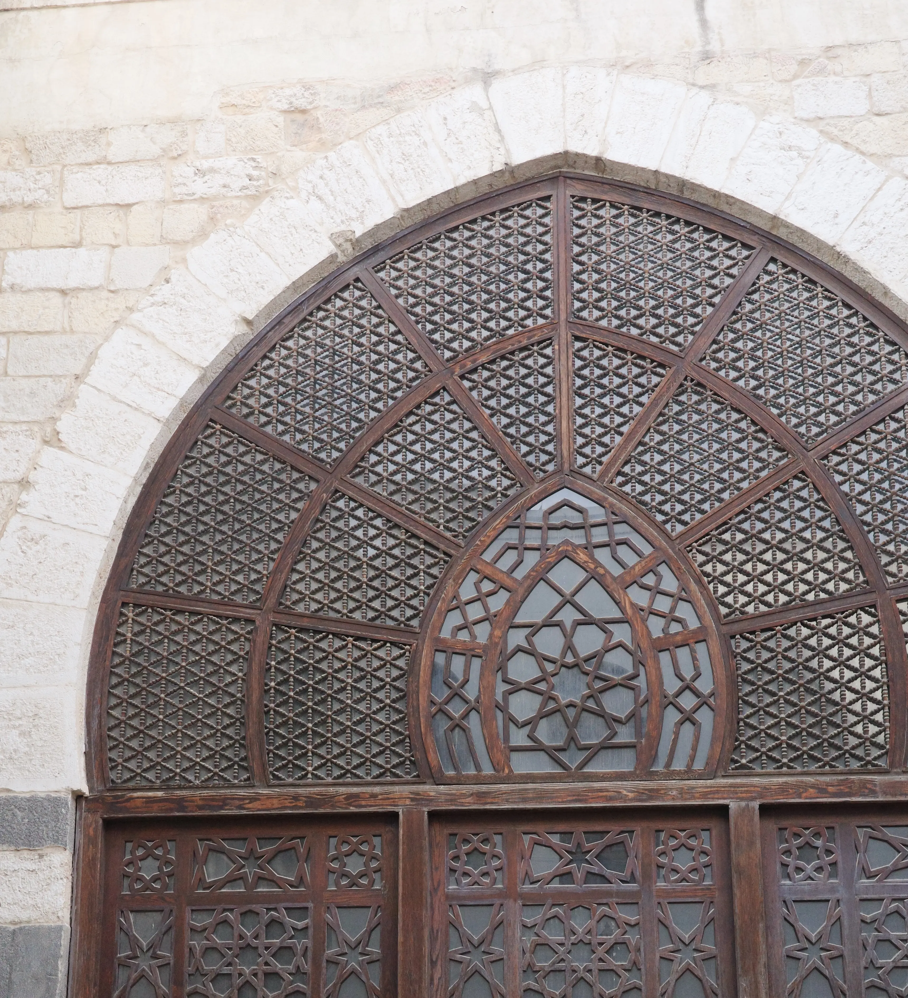 Detail inside Al-Zahiriyya Madrasa courtyard