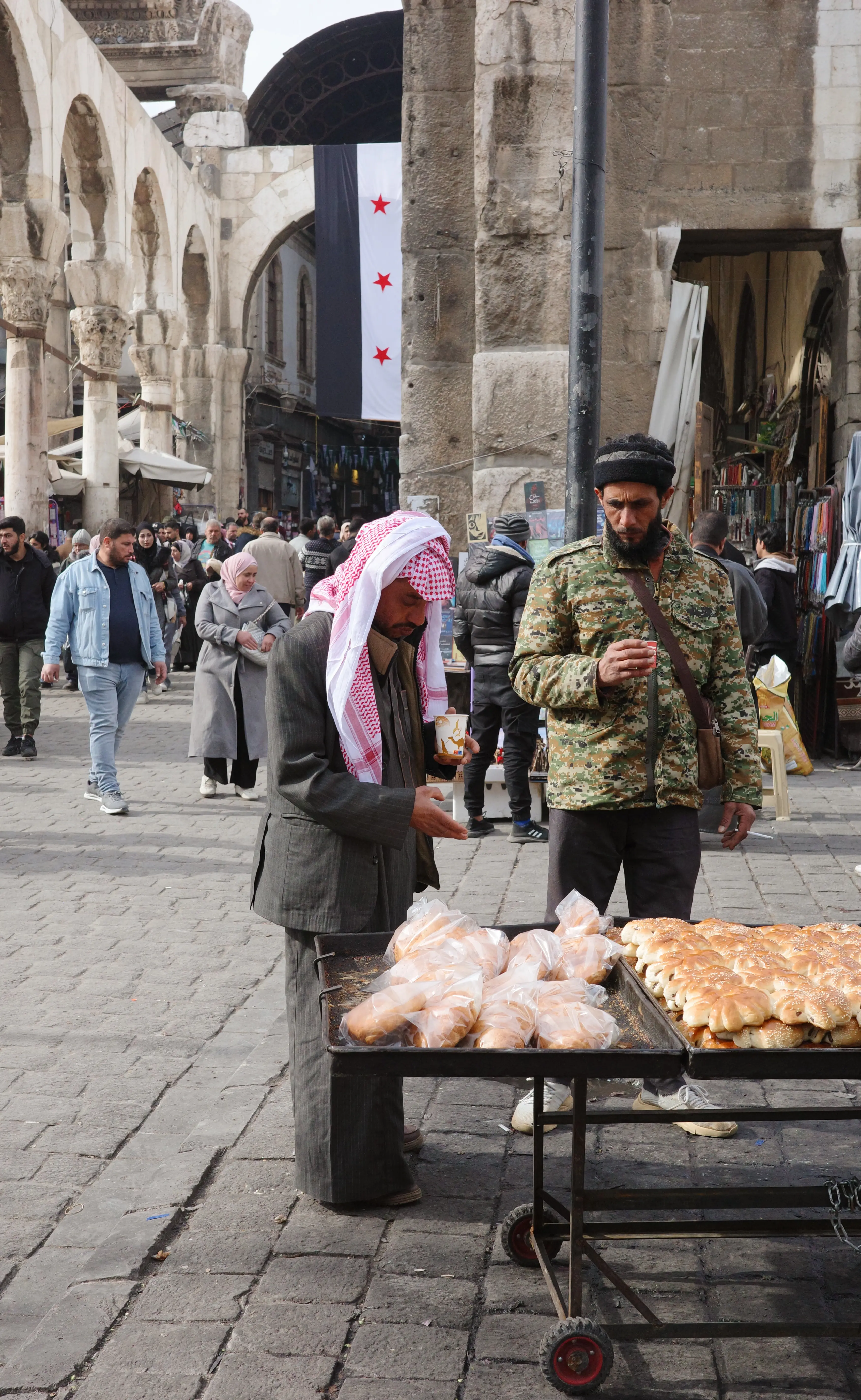 Locals outside of Umayyad Mosque, Damascus