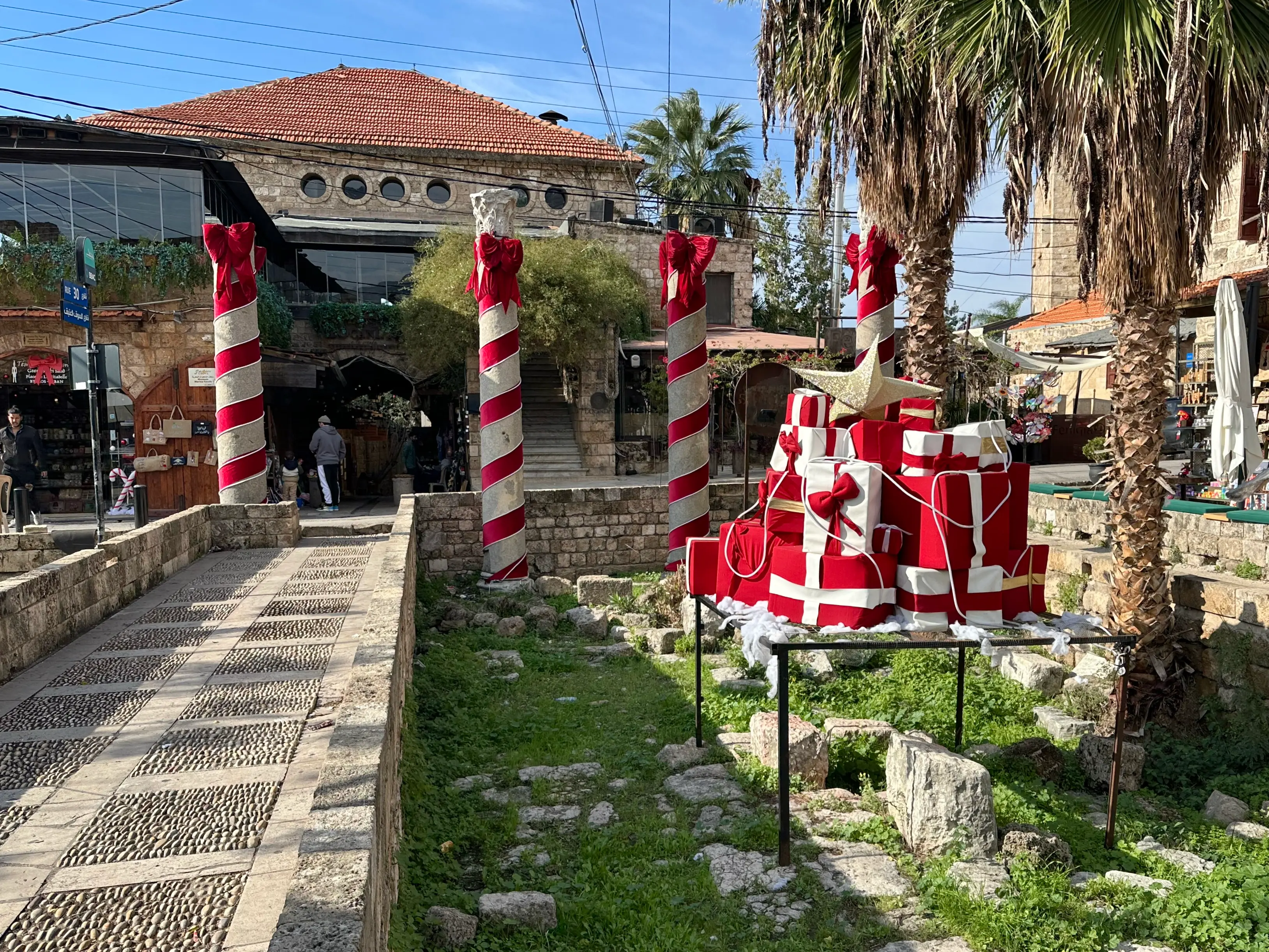 Christmas decorations in Byblos, Lebanon