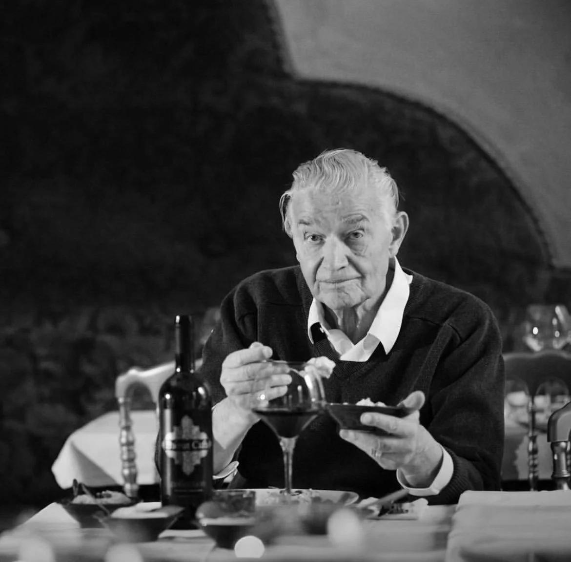 Beirut Café's founder tasting wine at the restaurant in Stockholm