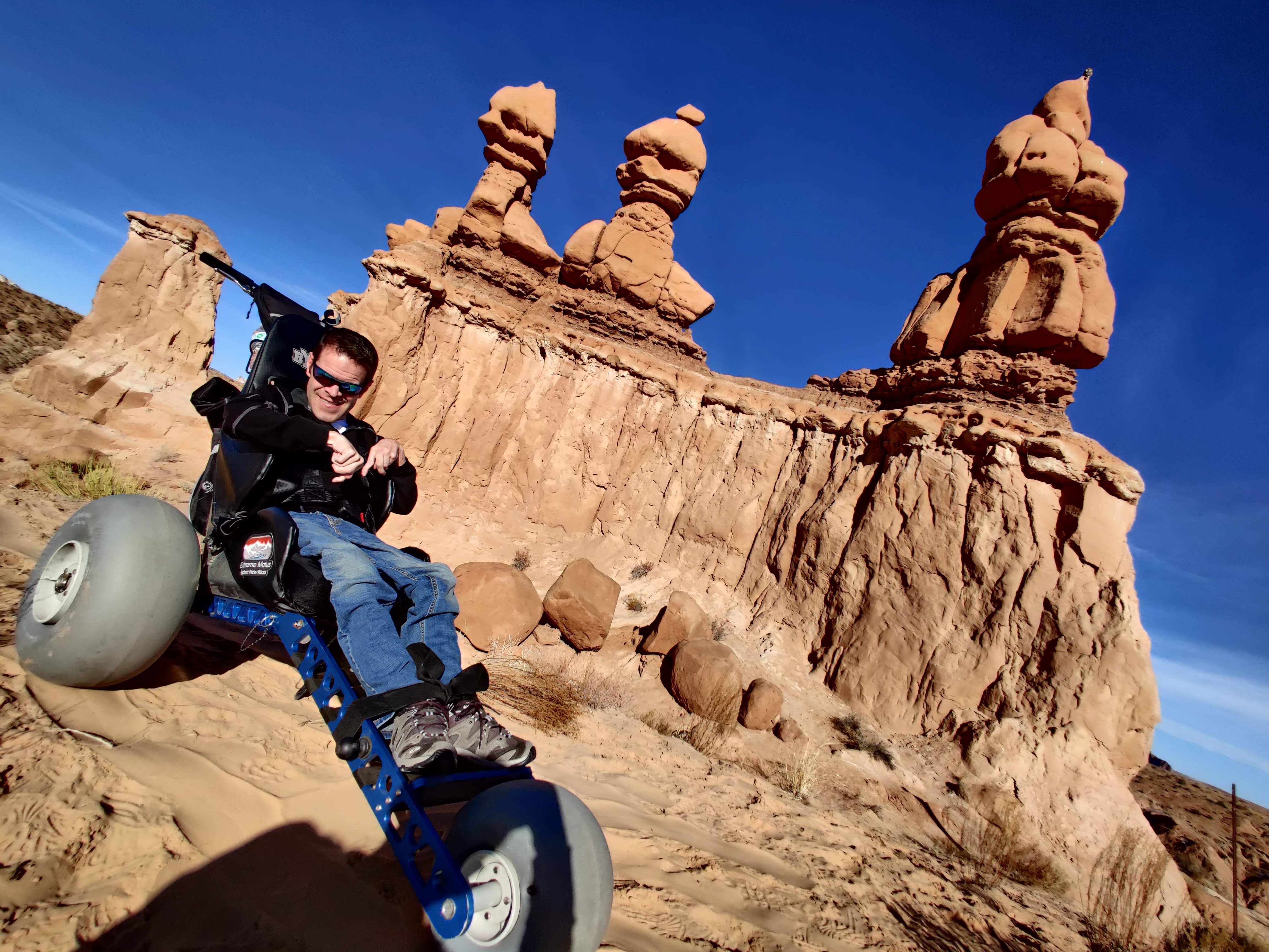 Extreme Motus all terrain wheelchair Goblin Valley