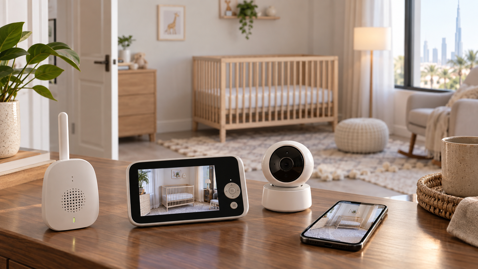 Audio, video and Wi-Fi baby monitor types arranged for comparison