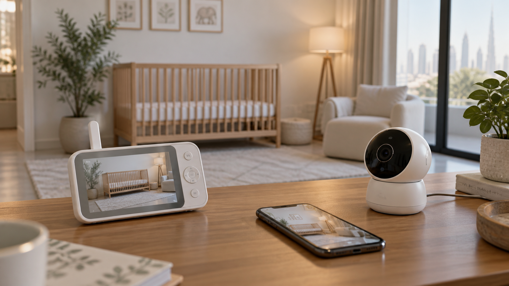 Dedicated baby monitor system and indoor security camera compared for nursery use