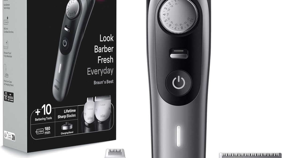 Braun BT9420 adjustable beard trimmer with precision dial, contour tools and charging stand