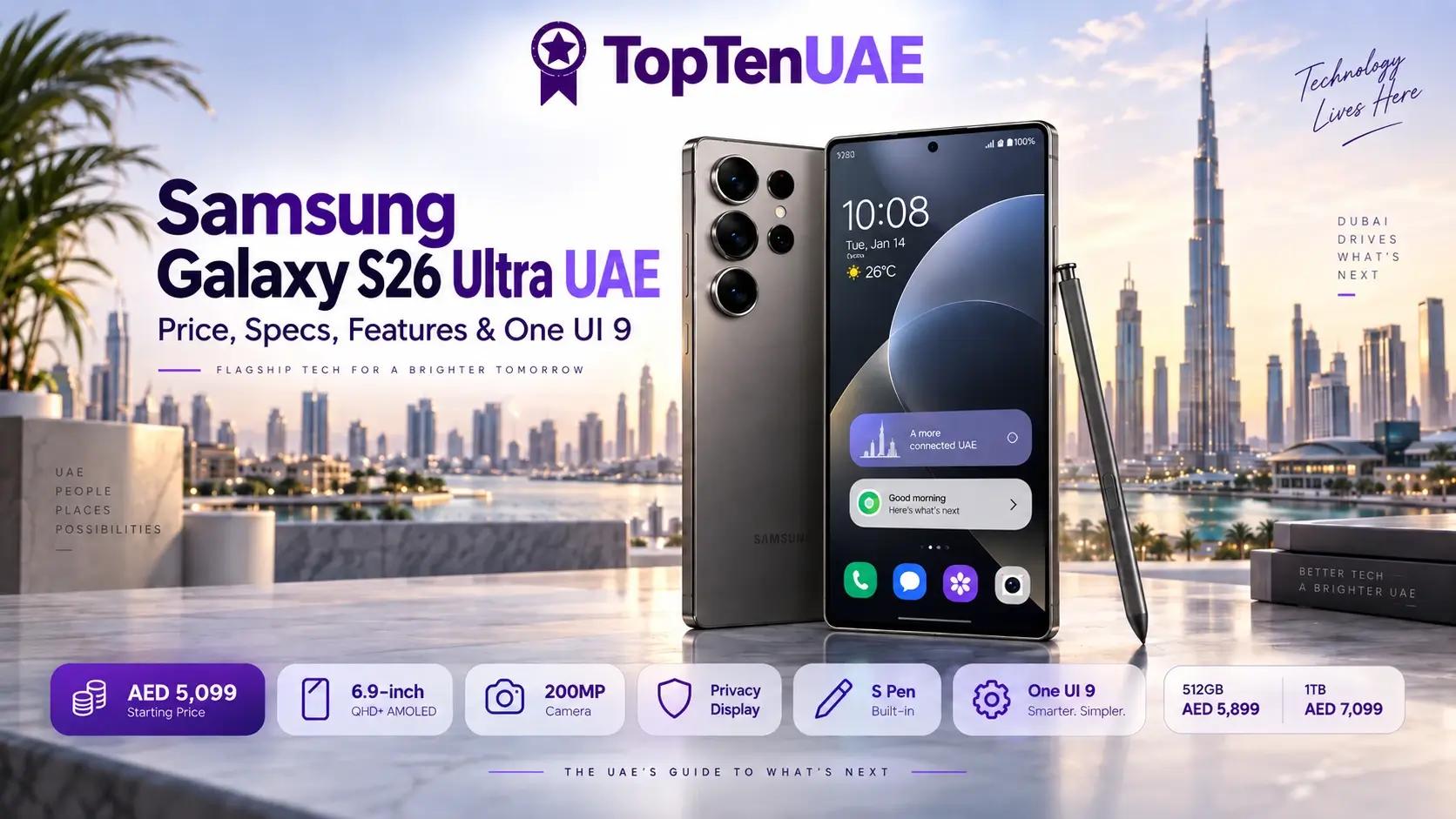 Samsung Galaxy S26 Ultra in UAE with price, 200MP camera, S Pen, Privacy Display and One UI 9