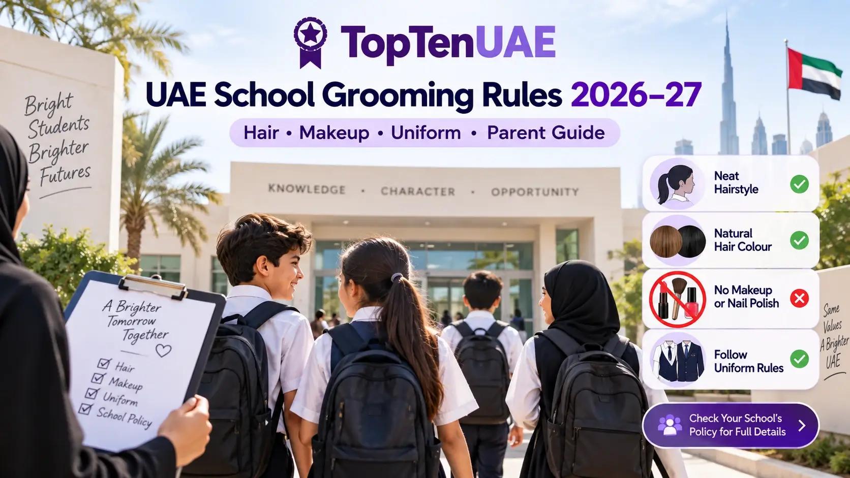 UAE school hair, makeup and grooming rules for parents and students