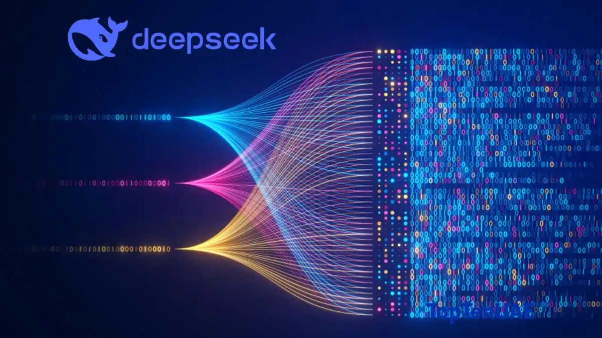 Visualization of DeepSeek-V3.2 neural network processing unstructured data for automated analysis in 2026