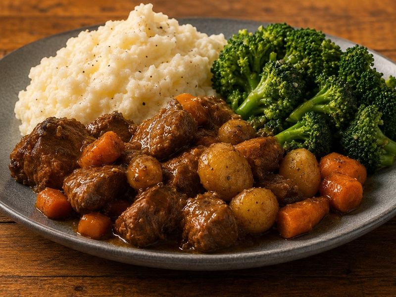 Prato de carne com legumes
