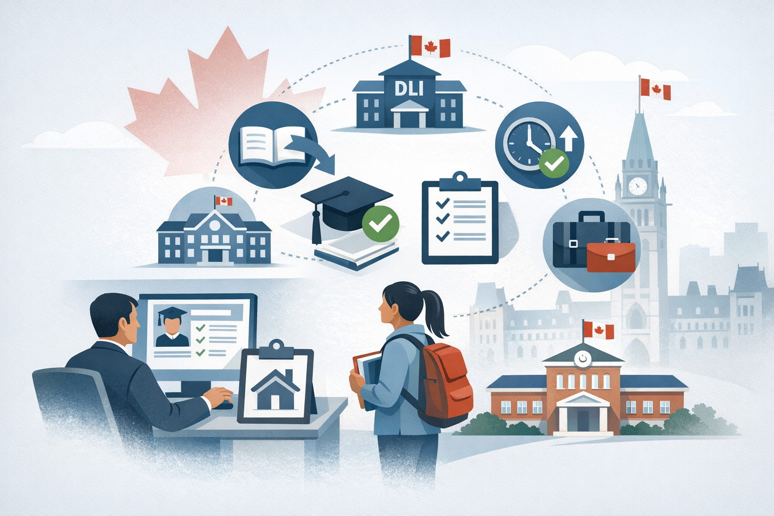 IRCC updates study permit assessment guidance on DLI enrollment, program changes, leave and work rules