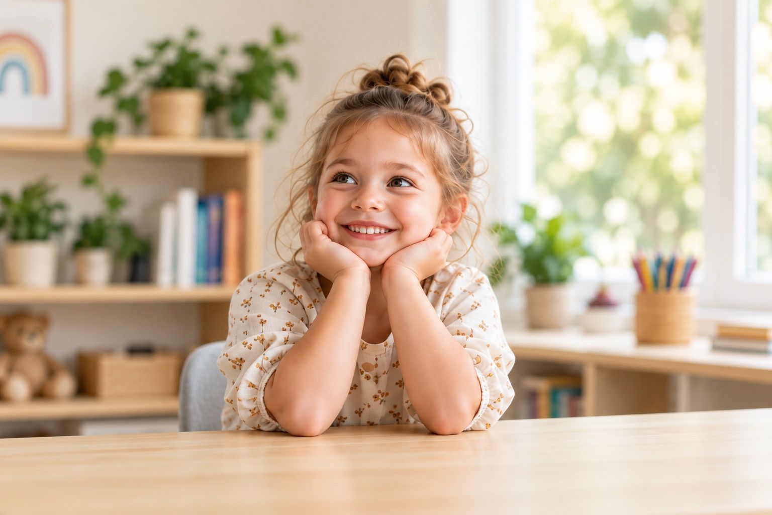 Illustratieve AI-foto van een kind; tijdelijke voorbeeldfoto
