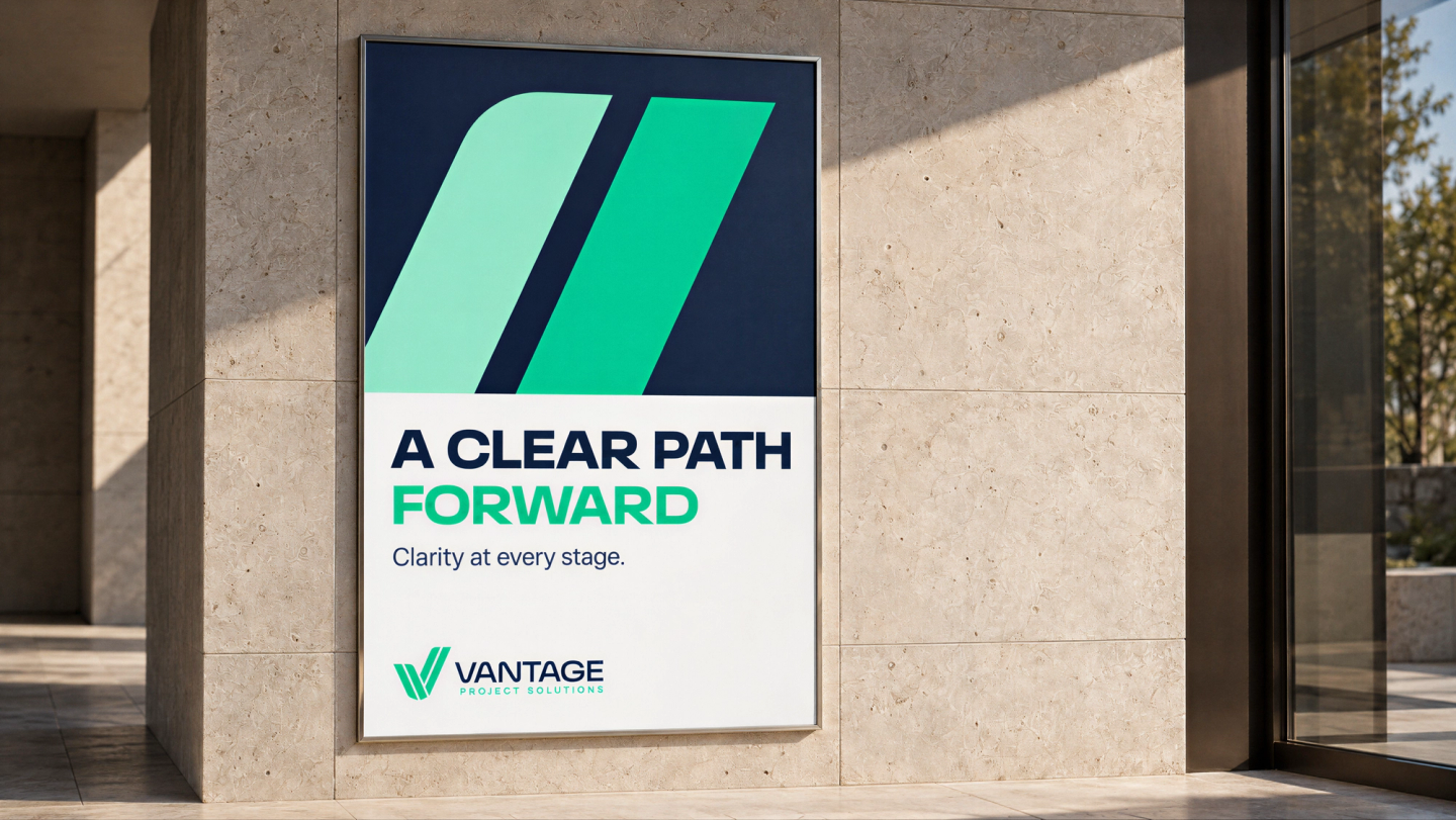 A poster design for Vantage Project Solutions