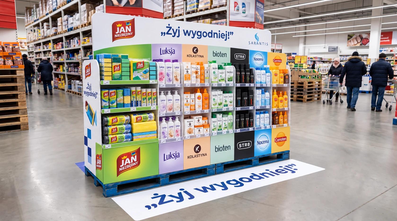 Obsługa merchandisingowa dwóch dywizji produktowych Sarantis