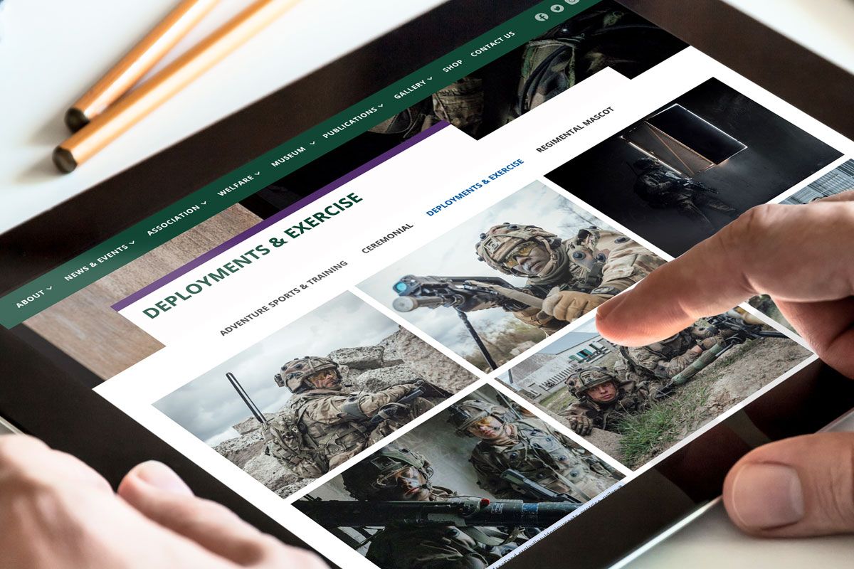 Royal Regiment of Scotland project interface shown on a device