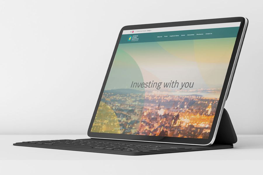 Dundas Global Investors project interface shown on a device