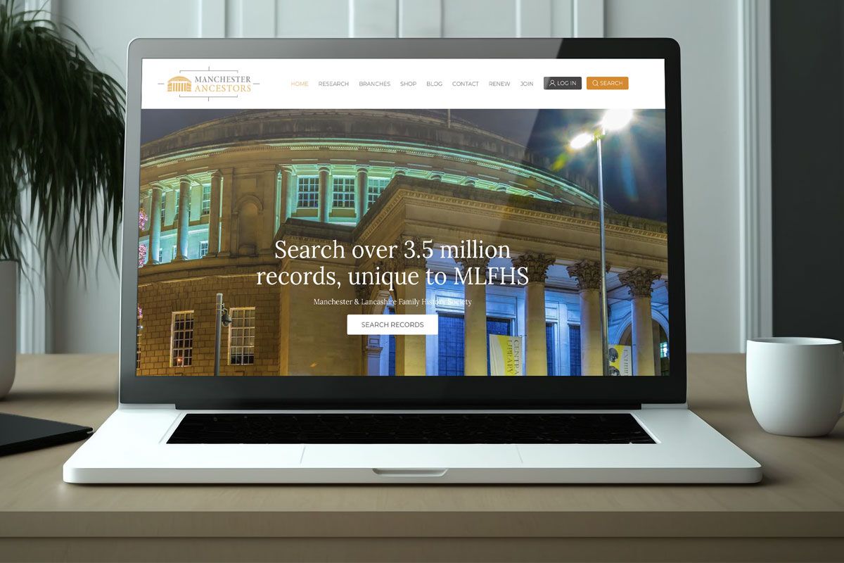 Manchester Ancestors project interface shown on a device