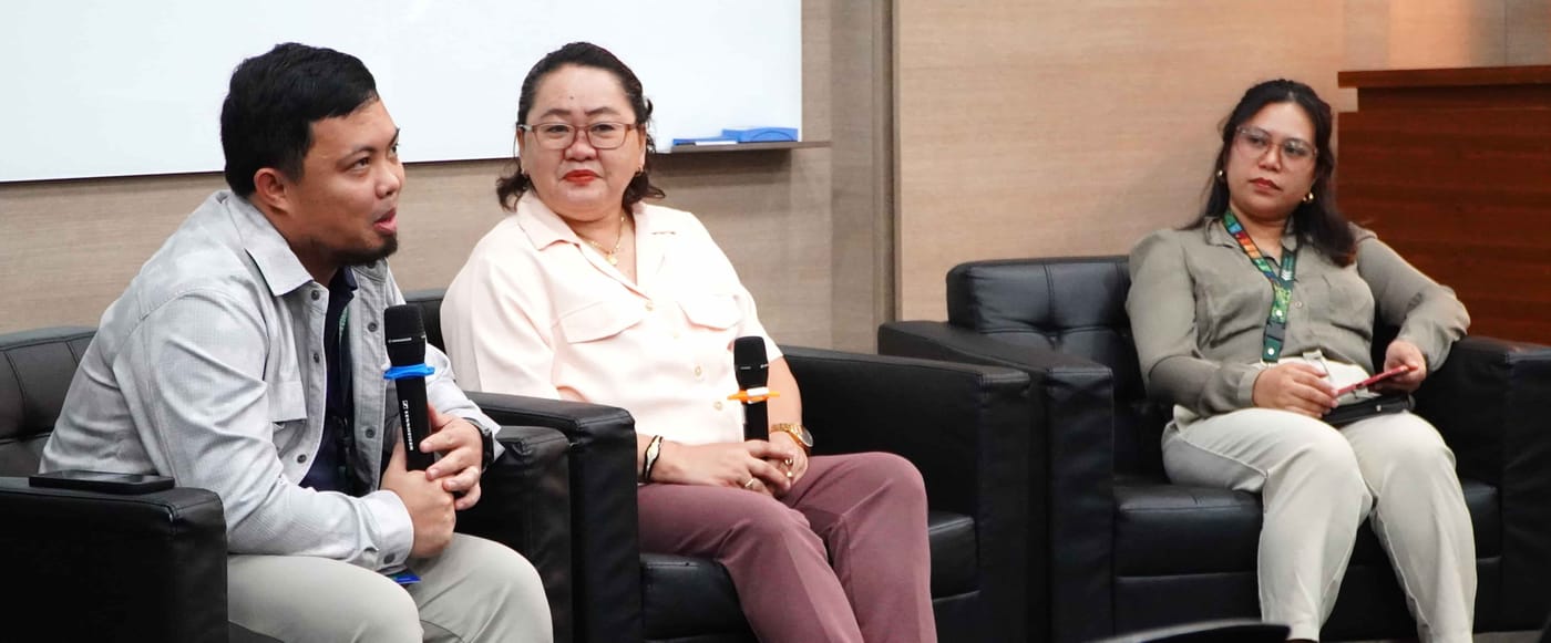 Left to right: Engr. Ken Rondell Pajayat of EMB, Guest Speaker Lisa Prudenciado, RM, BSM, and Engr. Christine Joy Martinez, Envi-Comm SEAT Team Leader