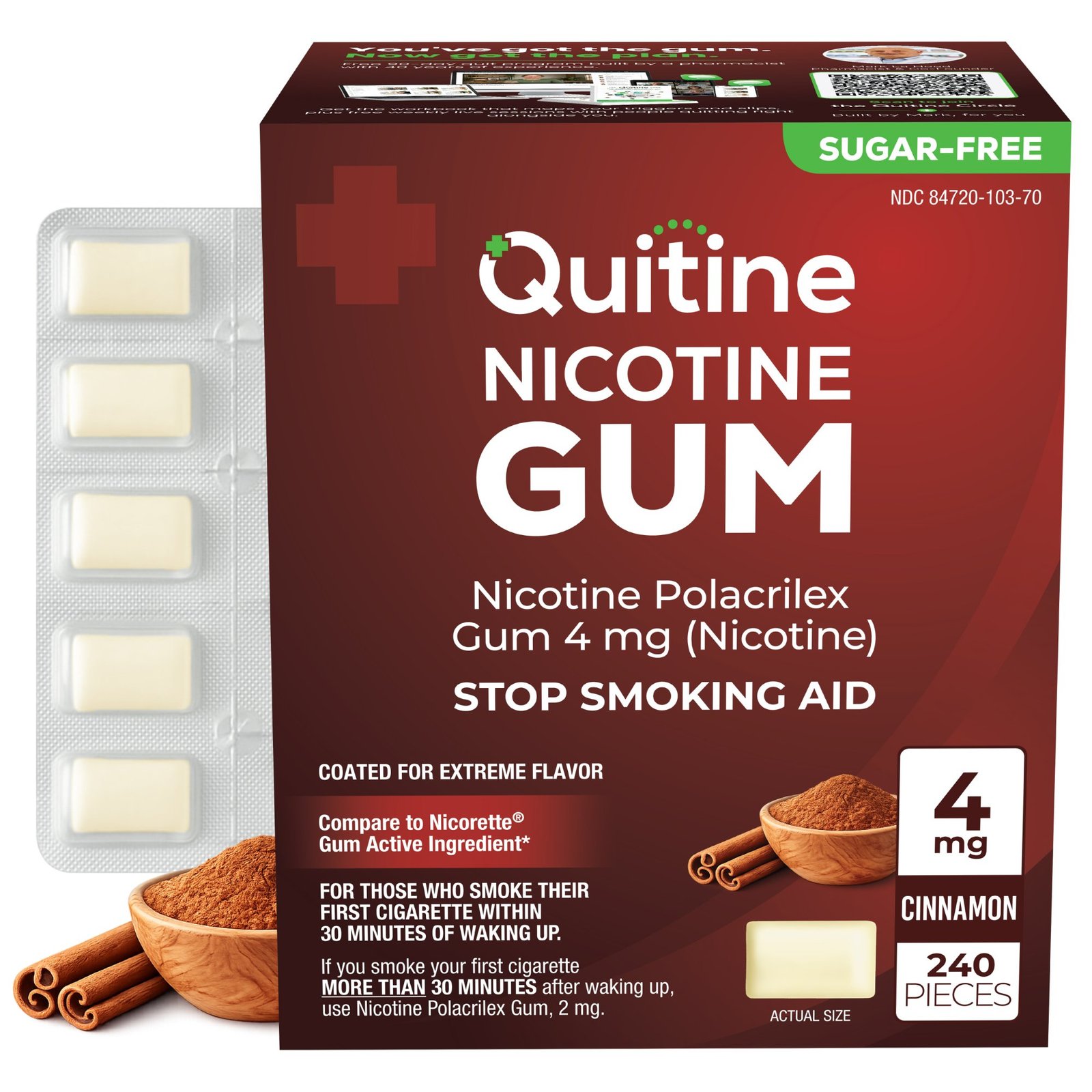 Quitine Cinnamon Nicotine Gum Box