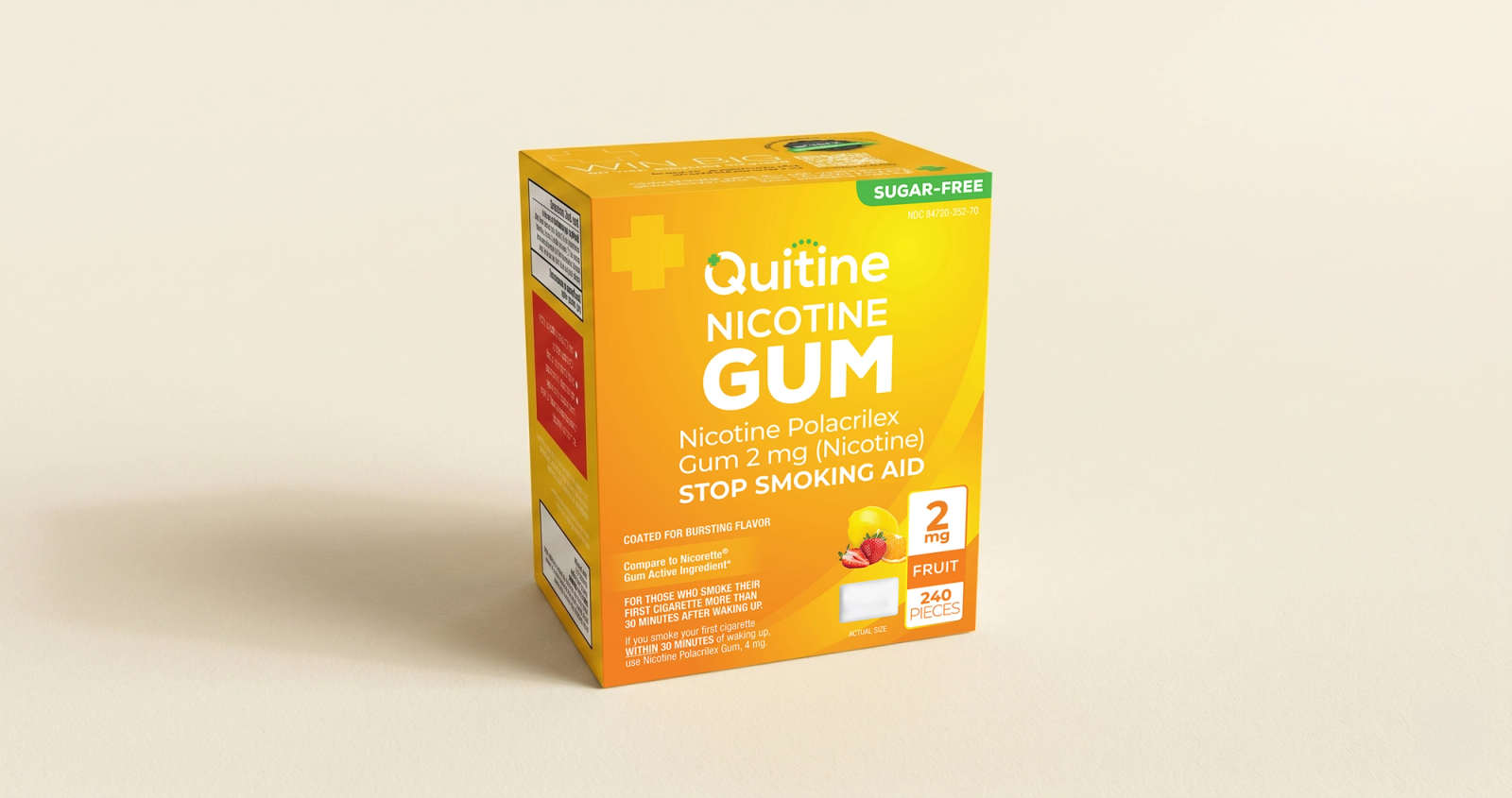 Person chewing Quitine nicotine gum
