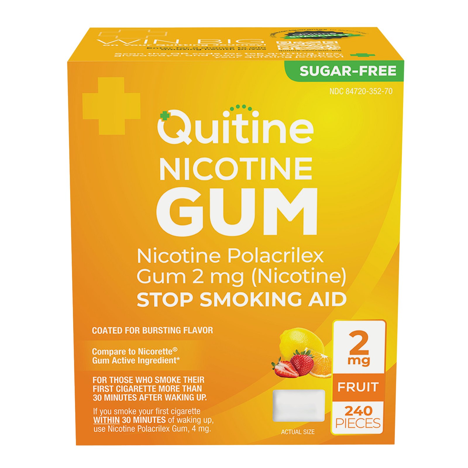 Quitine Nicotine Gum 2mg Fruit 240 Pieces