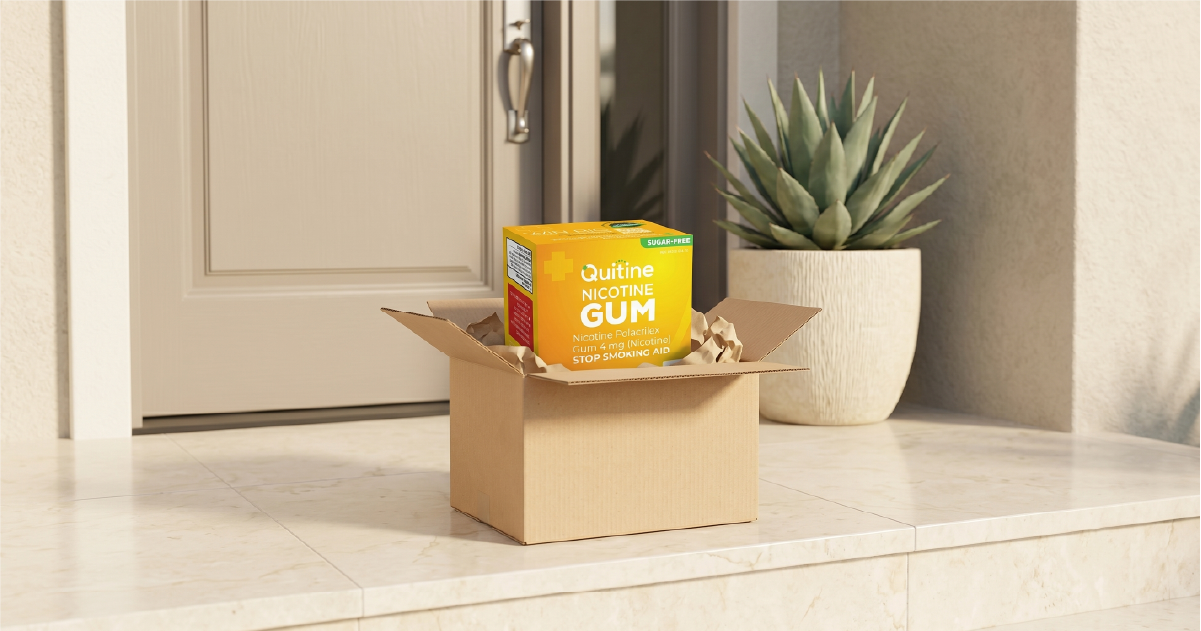 Quitine nicotine gum delivered