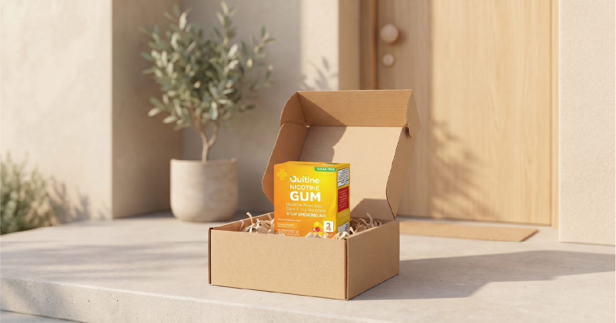 Quitine nicotine gum delivered