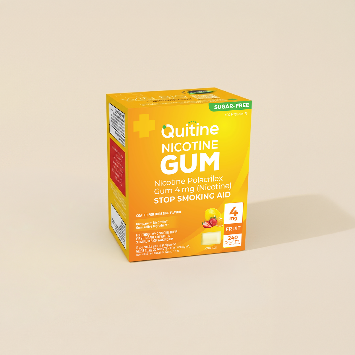 Person chewing Quitine nicotine gum