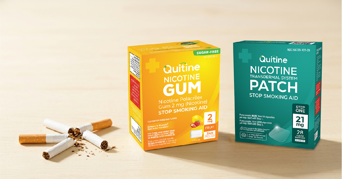 Quitine nicotine replacement products