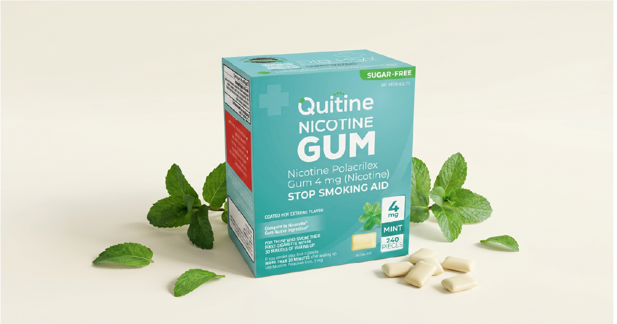Quitine mint nicotine gum