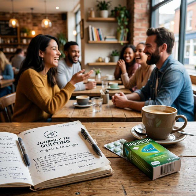 A group of friends at the cafe