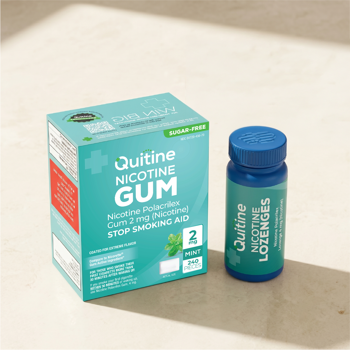 Person chewing Quitine nicotine gum