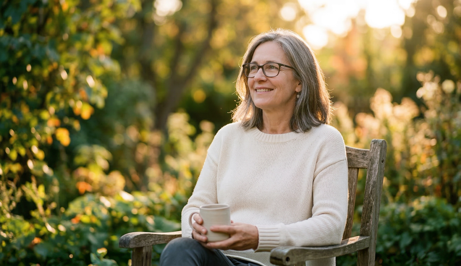 A woman drink tea