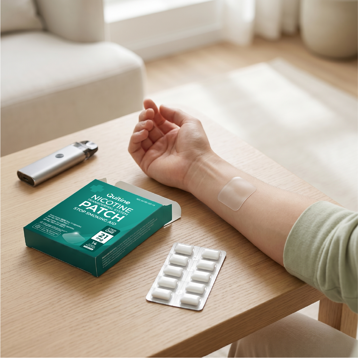 Quitine nicotine products