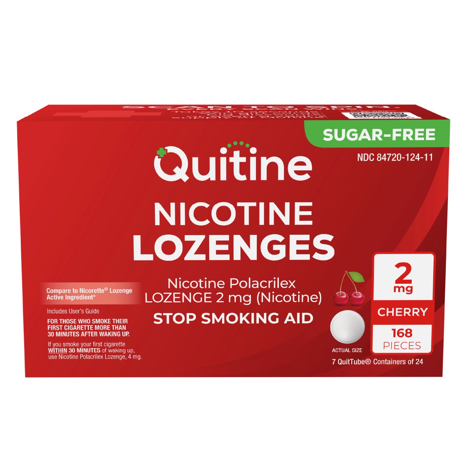 3) Quitine Nicotine Lozenges 2mg Cherry 168 Pieces