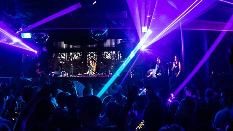 Sound-Bar opening night with blue and purple lights