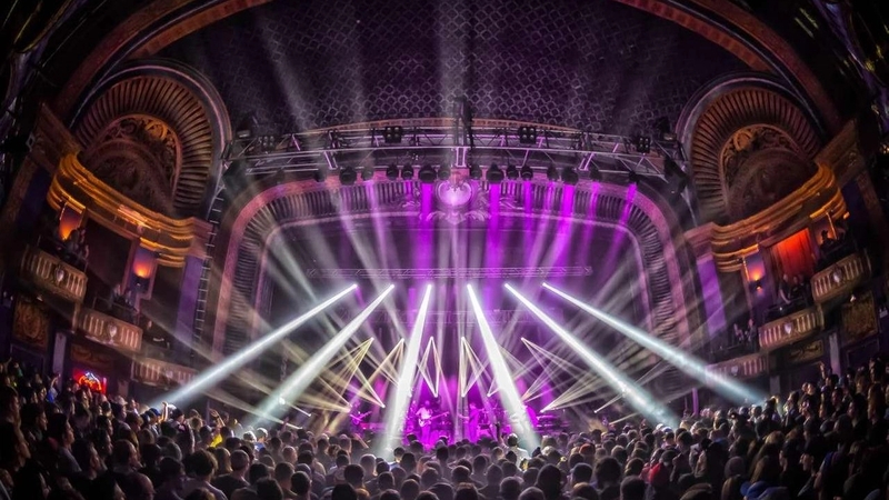 Riviera Theatre Chicago with crowd view from floor