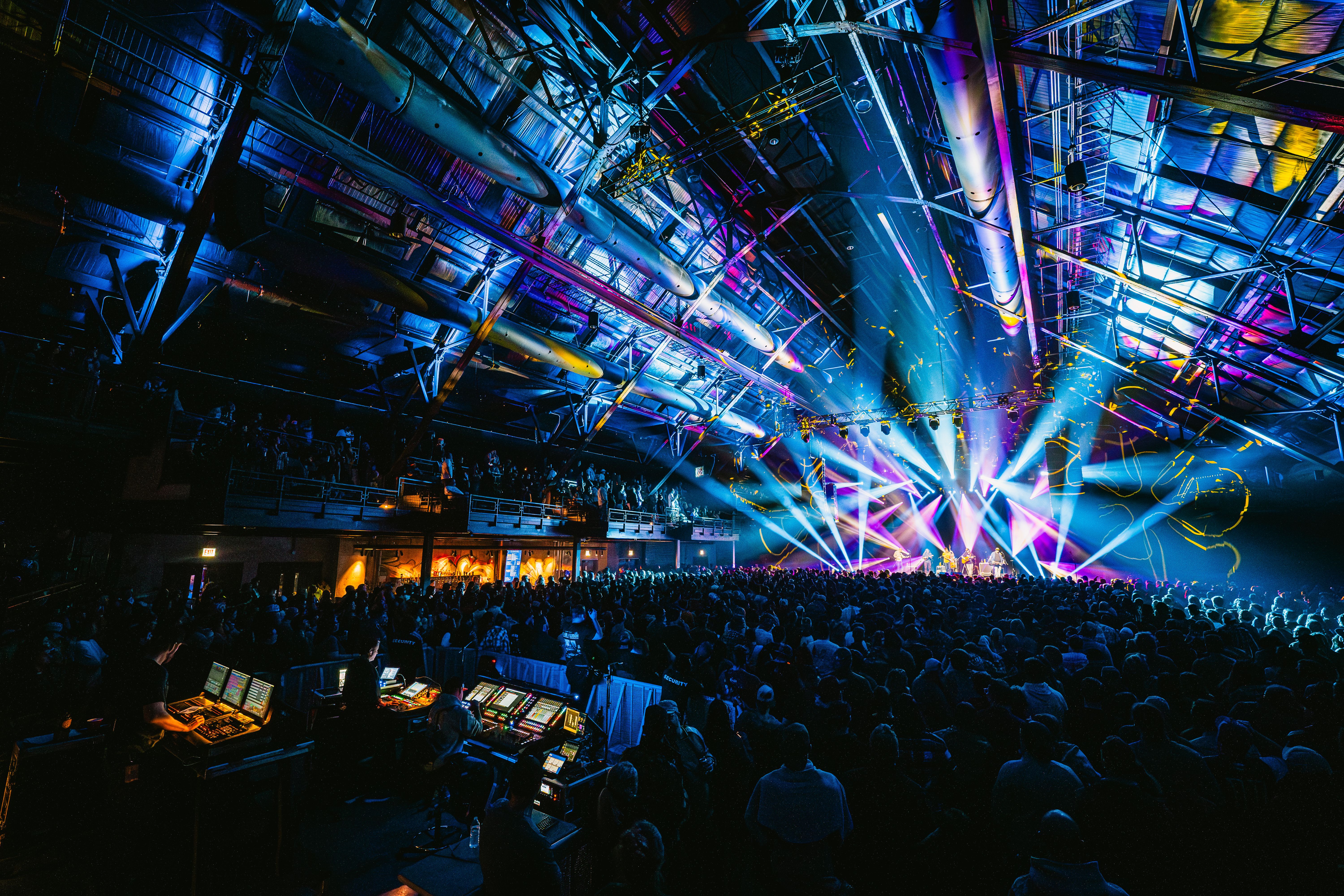 Live band and lights on stage at Salt Shed in Chicago