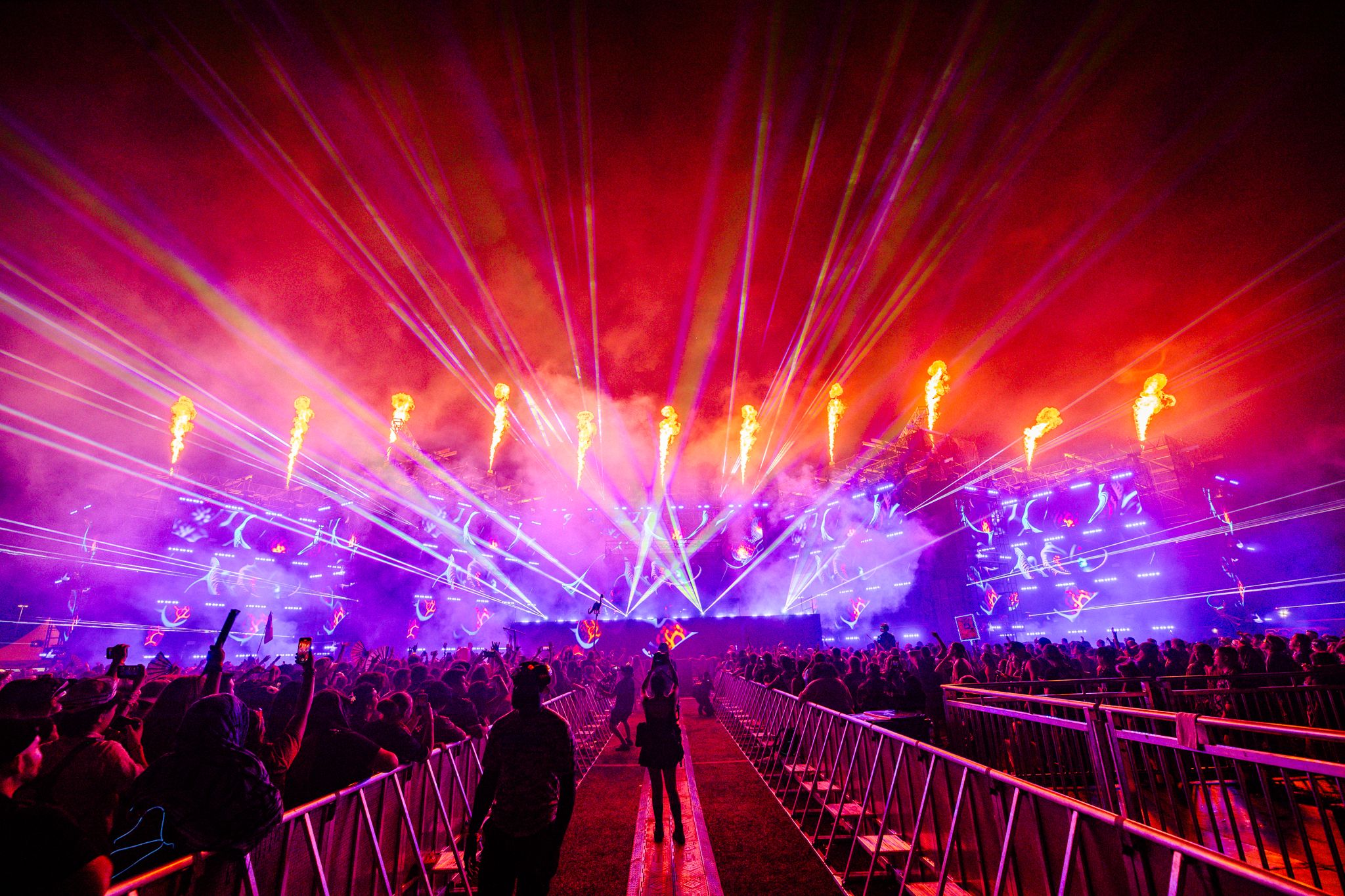 Vega stage at North Coast Music Festival with fire and lasers