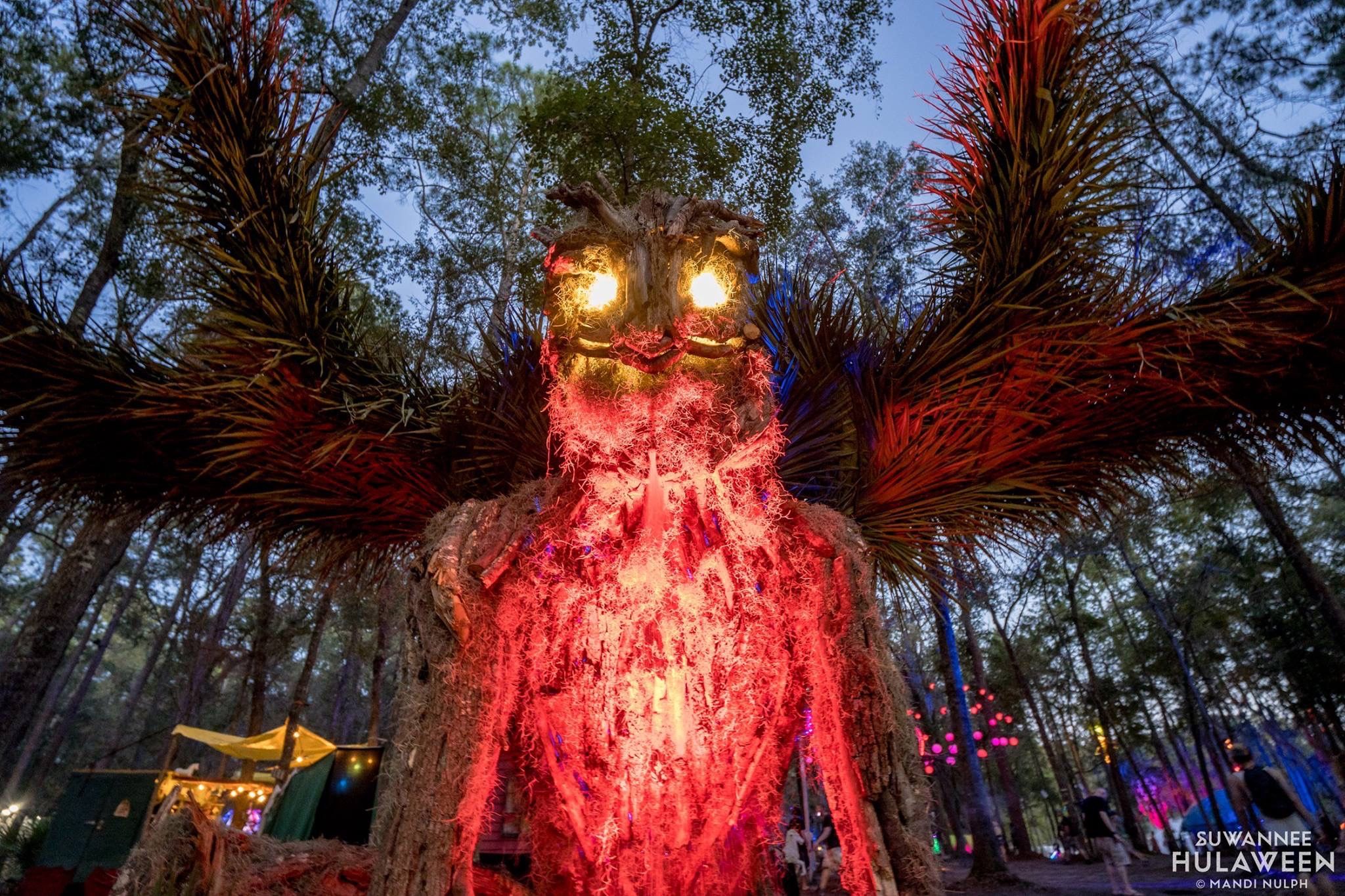 One of the Suwannee Hulaween art instillations that looks like an owl
